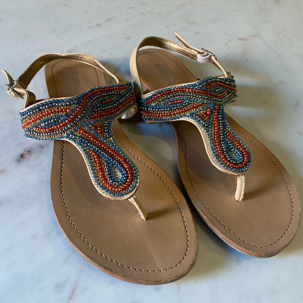BCBG Beaded Sandals